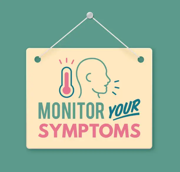 Vector illustration of Monitor Your Symptoms Illness and Disease Tracking Sign