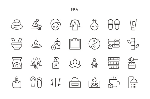 SPA Icons - Vector EPS 10 File, Pixel Perfect 28 Icons.