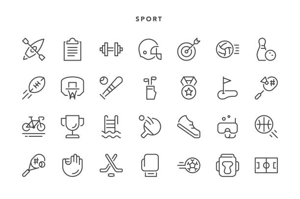 Sport Icons Sport Icons - Vector EPS 10 File, Pixel Perfect 28 Icons. helmet diving stock illustrations