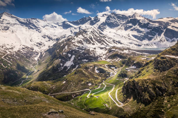 istock Nivolet pass: mountain road - Dolomites, Gran Paradiso, graian alps - Italy 1251237687