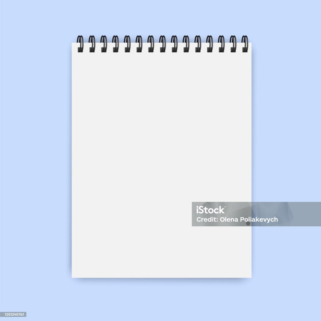 Unbound Notepad Blank Notepad Or Notebook On A Spiral Vertical Book For Notes Vector ...