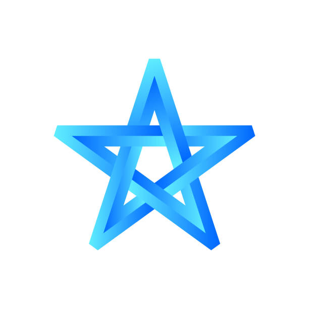 illustrations, cliparts, dessins animés et icônes de impossible étoile bleue. élément abstrait pour icône - ranking blue beginnings number