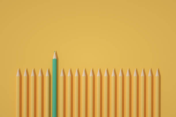 istock Pencils on colorful background, minimal idea concept 1251244123