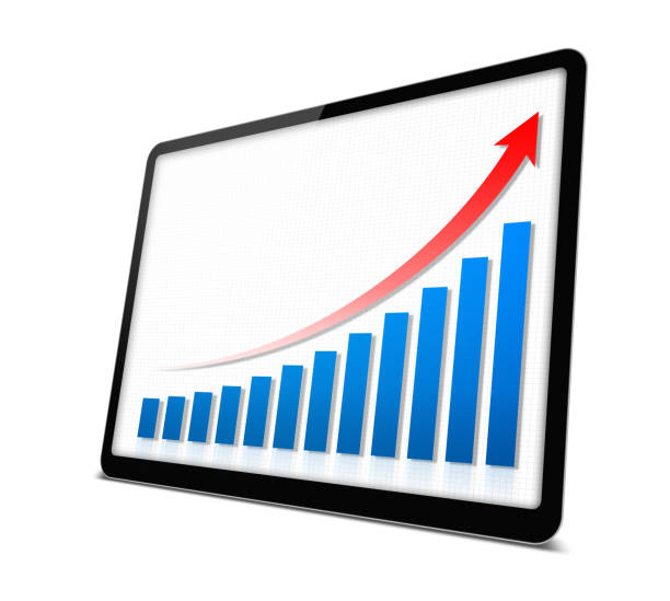 istock (Clipping path!) Business growth chart in Digital Tablet PC isolated on white 1251253102