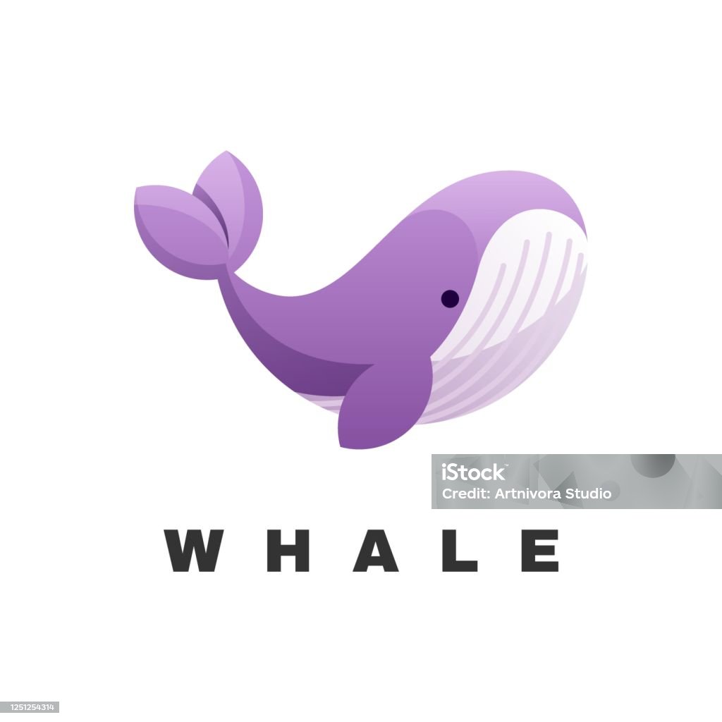 Whale Color Gradient Vector Illustration Whale Gradient Colorful Style Stock Illustration ...