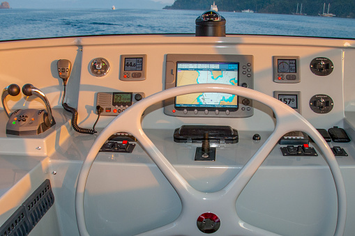 Modern Cockpit of a Luxury yacht