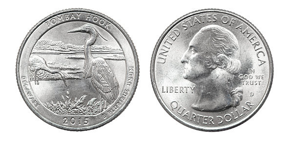 Quarter dollar coin. Delaware. 2015 year. Series \