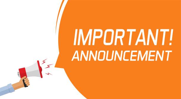 istock Attention important information message banner or caution alert notice announcement warning concept with megaphone and hand vector flat cartoon illustration, main news advertisement text 1251258242