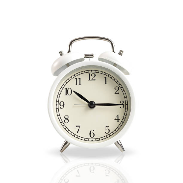istock White retro alarm clock on isolated background. with clipping paths. 1251262035