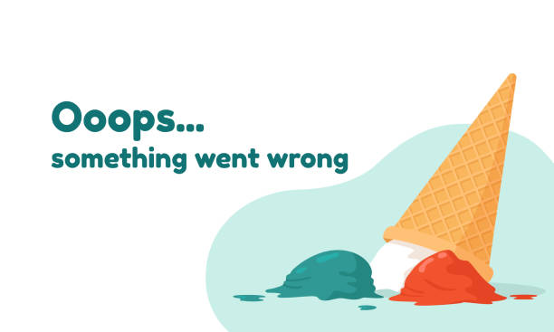 entwurfsvorlage 404-fehlerseite. konzeptvektor-illustration - sign oops error message failure stock-grafiken, -clipart, -cartoons und -symbole