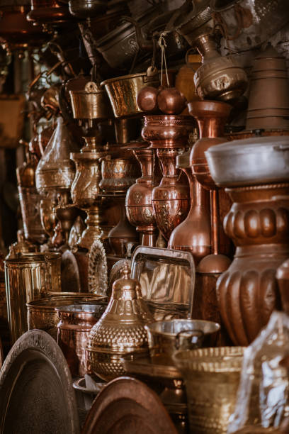 istock Decorative elements on the souk (market) in the old town, Medina in Morocco. Jug for brewing the tea. 1251267910