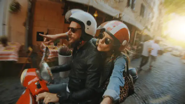 Photo of Selfie scooter riding: on the motorbike in the center of Rome