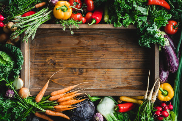 istock Empty wooden box with fresh vegetables 1251268503