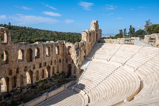 Greece, Athens, the Odeion of Herodes Atticus
