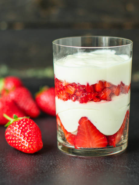 istock strawberry dessert cream mascarpone cottage cheese layers millefeuille Menu concept serving size. food background top view copy space for text keto or paleo diet organic 1251275366