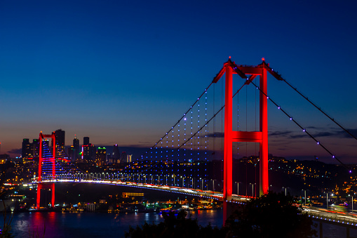 15th July Martyrs Bridge (15 Temmuz Sehitler Koprusu). Istanbul, Turkey.