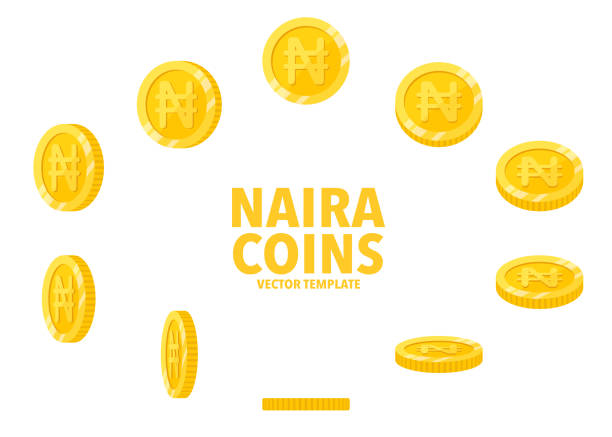 istock Nigeria Naira sign golden coins isolated on white background. 1251275726