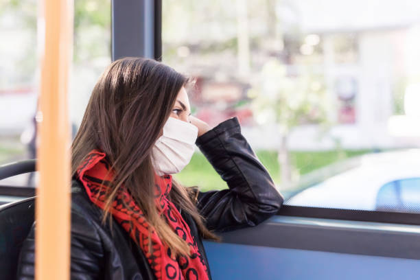 istock Young woman with protective mask stock image 1251277106