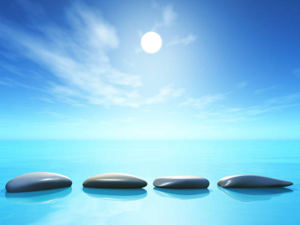 istock 3D stepping stones in ocean landscape 1251277357
