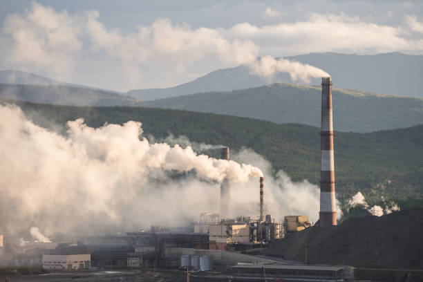 istock Chemical factory with smoke stack 1251277414