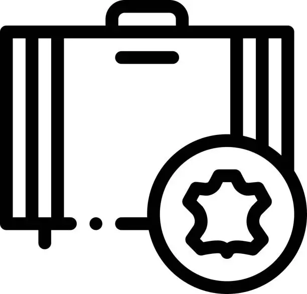 Vector illustration of leather luggage icon vector outline illustration