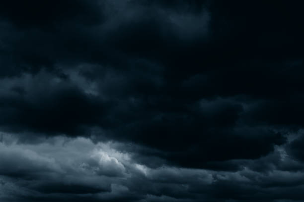 istock Stormy rain big fluffy clouds. Dark sky. Natural scenic abstract background. Weather changes backdrop. Sky filled with voluminous clouds. 1251284570