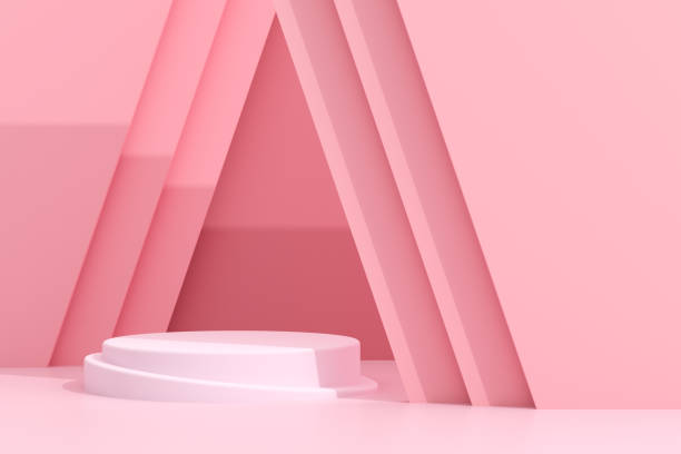 istock Abstract geometry mock up of podium in minimal style. 3D rendering. 1251285487