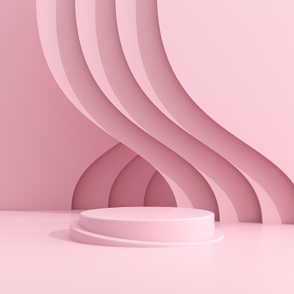 La geometría abstracta se maqueta de podio con un estilo minimalista. Renderizado 3D. photo