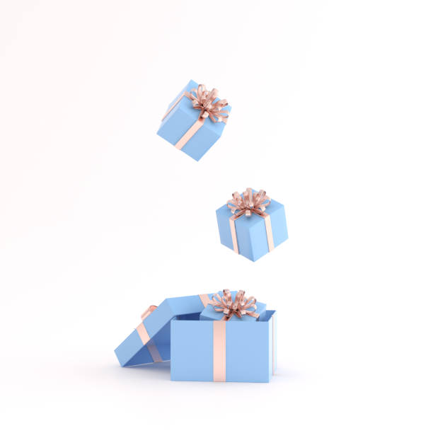 istock Mock up of gift box on white background. 3D rendering. 1251285529