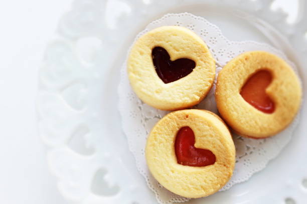 istock Homemade bakery, heart shaped jam cookie 1251287016