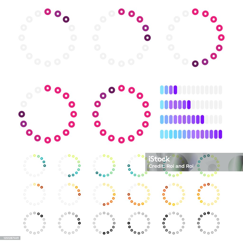 Progress Bar Vector Set Isolated On A White Background Stock ...