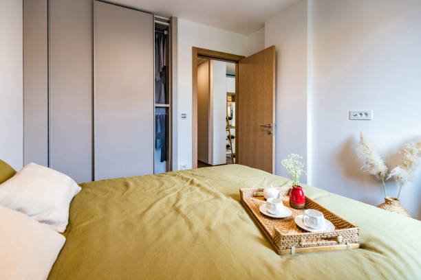 istock Modern bedroom in the apartment. 1251289417
