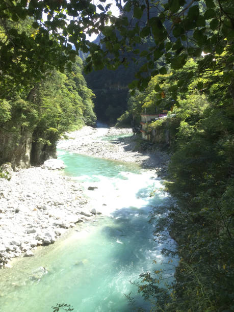 Scenery along the Kurobe River in the Kurobe Gorge