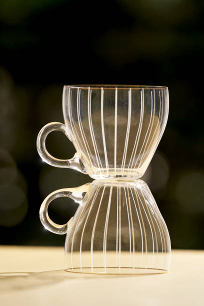 istock Vintage coffee cups collection. Retro glass tea cups 1251298647