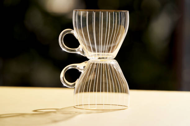 istock Vintage coffee cups collection. Retro glass tea cups 1251298658
