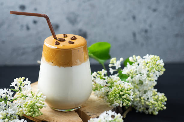 istock Dalgona coffee cream dessert. Refreshing cold summer drink 1251302383
