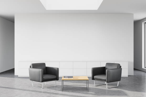 istock White office waiting room with grey armchairs 1251302545