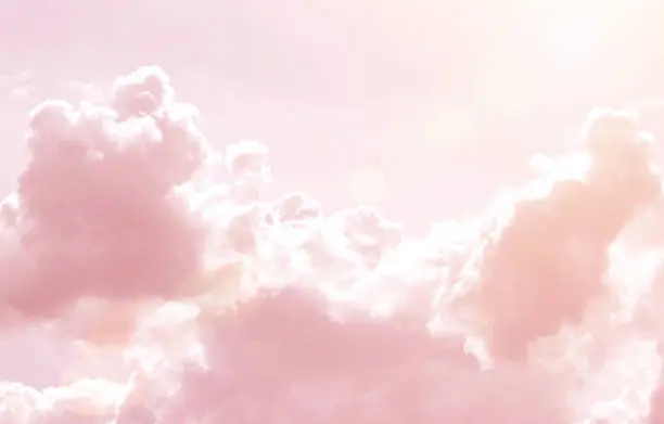 Photo of Rainbow Clouds. Background. sun and cloud background with a pastel colored.