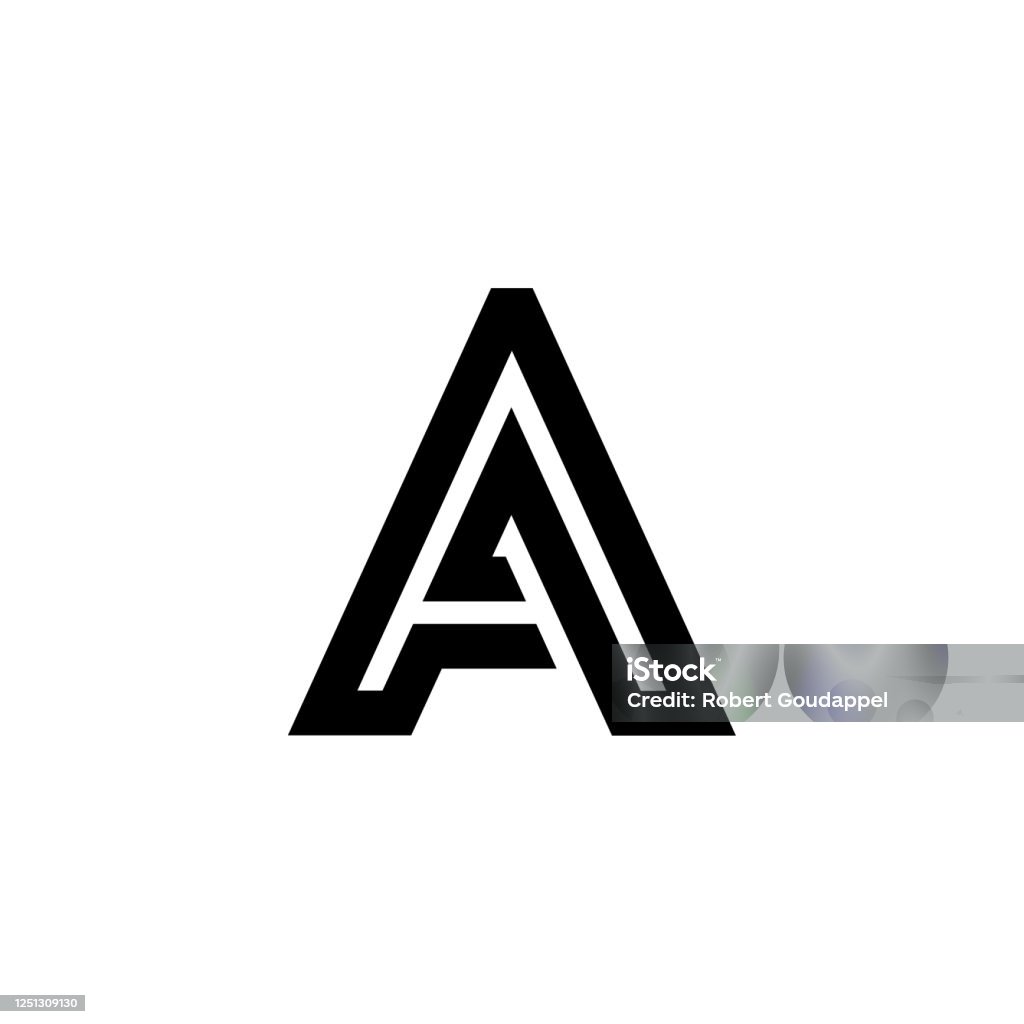Line Letter Design One Thick Line Letter Logotype A Stock Illustration - Download Image ...