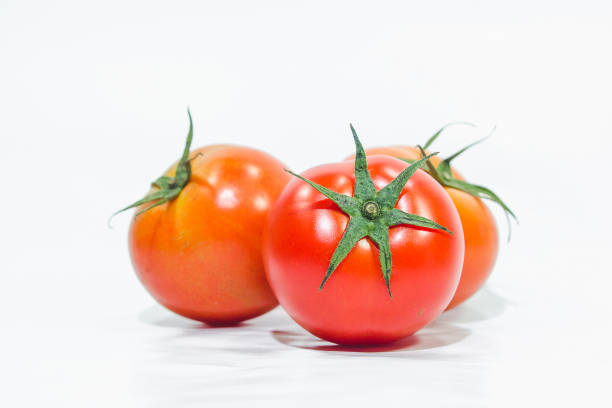 istock Red tomatoes on the White Blackground 1251311588