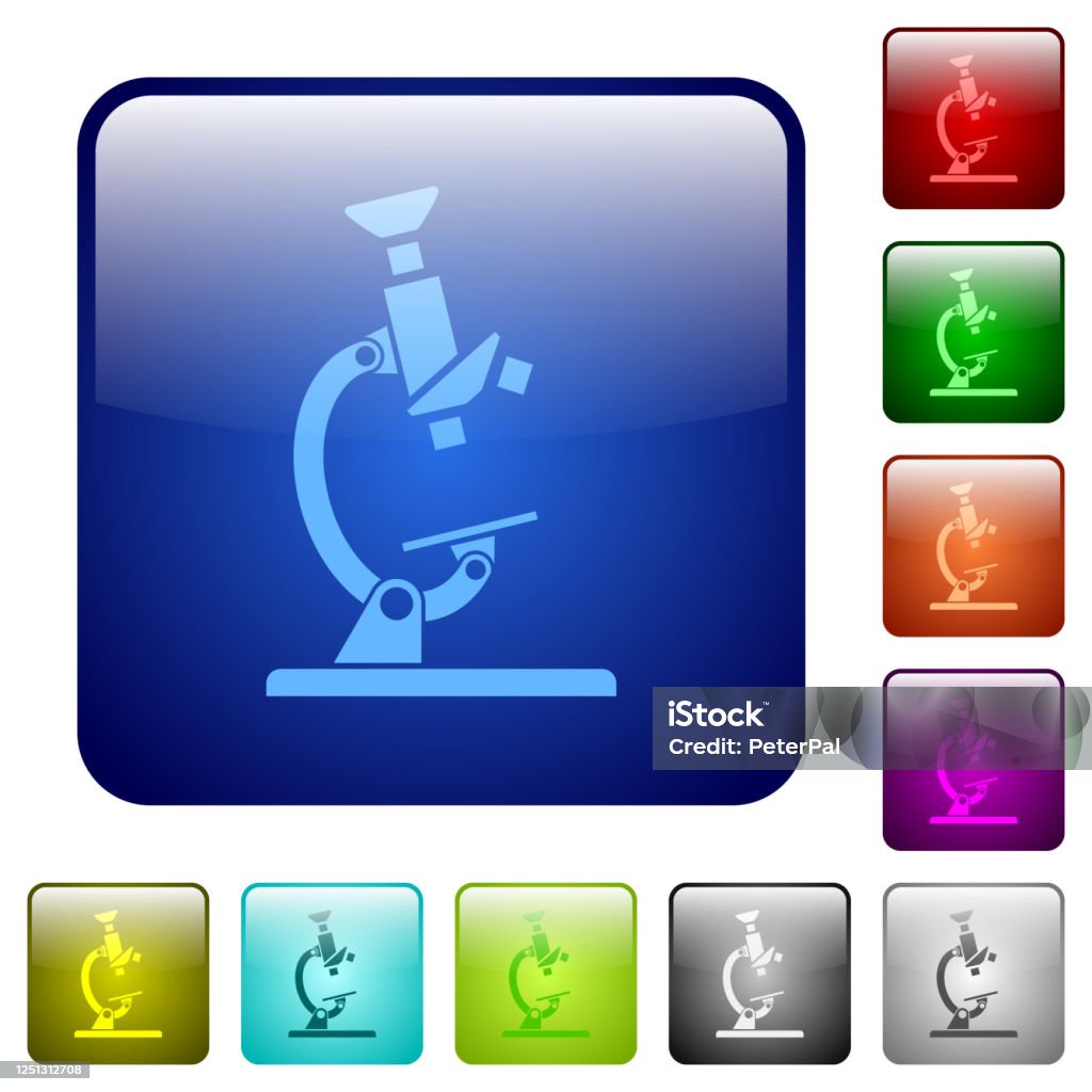 Keyboard Buttons Microscope Microscope Color Square Buttons Stock Illustration - Download Image Now ...