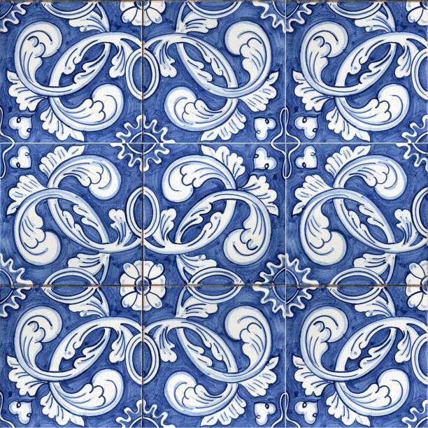 istock Azulejos Portuguese style tile texture Porto style 1251312829