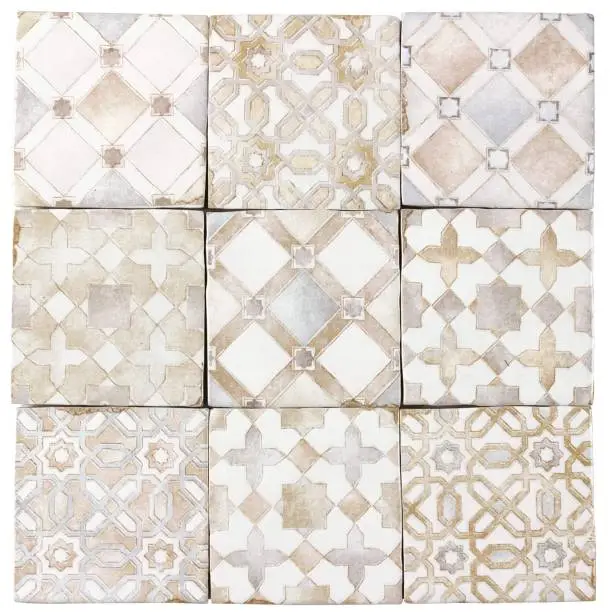 Photo of Ceramic Tile texture in Moroccan style in beige seamless