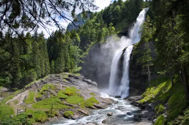 Cascade du Rouget, a waterfall in Haut-Savioa region, France