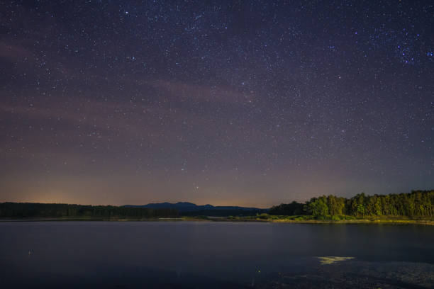 istock night landscape view milky way and star reflection on water in dam 1251317726
