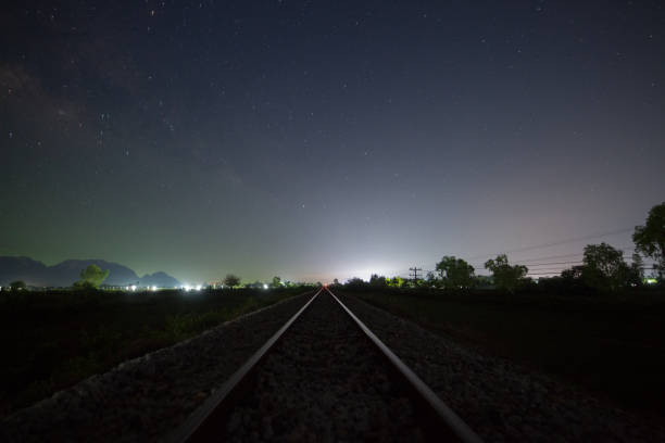 istock Milky way and star above mountain at night time 1251317848