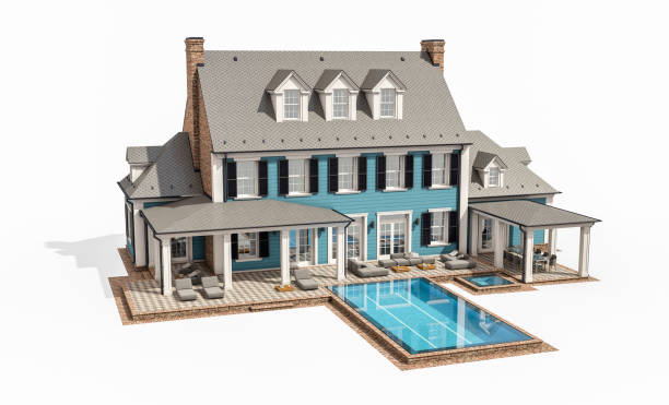 istock 3d rendering of modern classic house in colonial style isolated on white 1251319865