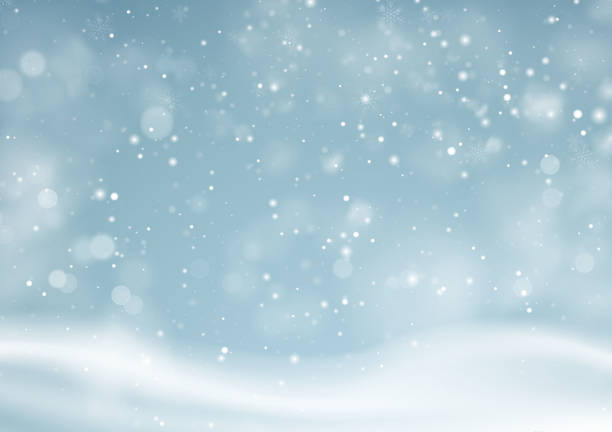 istock Christmas winter snowy landscape background. Winter snow dust background. Vector illustration 1251321103