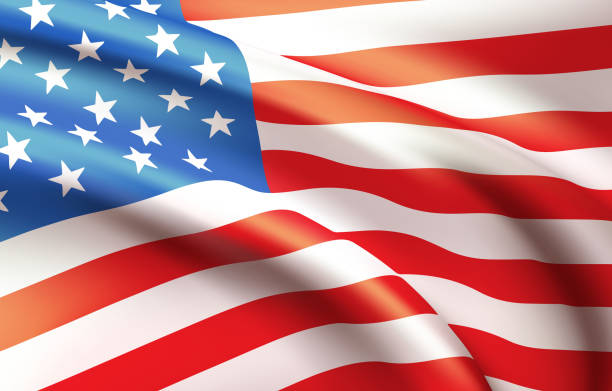 istock Background waving in the wind American flag. Background for patriotic national design. Vector illustration 1251321117
