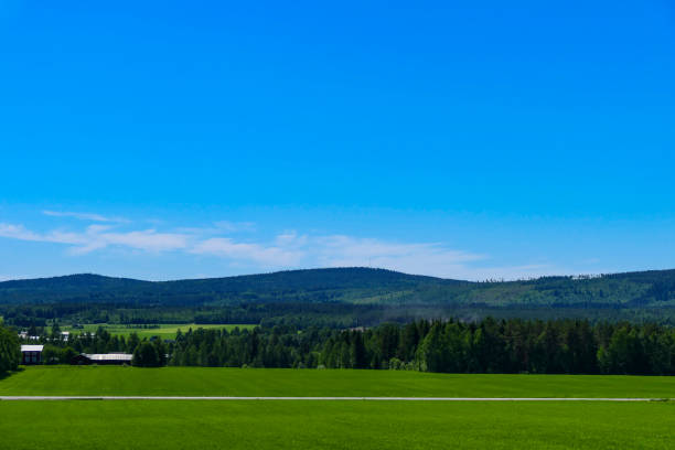 Soil, Sweden Boden, Sweden  A summer landscape of fields and hills norrbotten province stock pictures, royalty-free photos & images